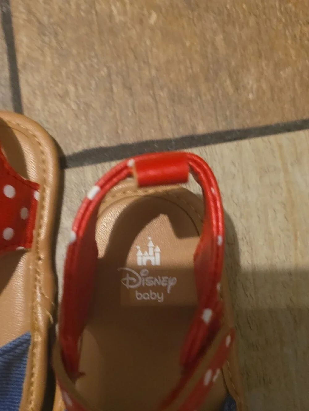 Disney Toddler Minnie Mouse Red Polka & Blue Strap Sandals